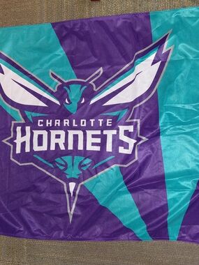 NBA Charlotte Hornets Purple and Teal Flag